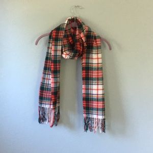 Plaid Fringe Scarf